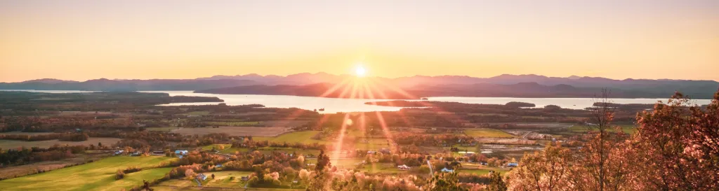 sunset over Vermont landscape