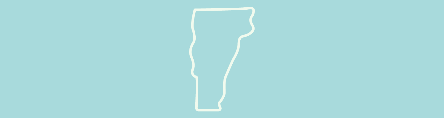 Vermont border outline with teal background